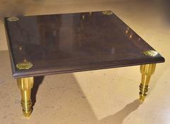 Monteverdi Young Mahogany and Brass Coffee Table