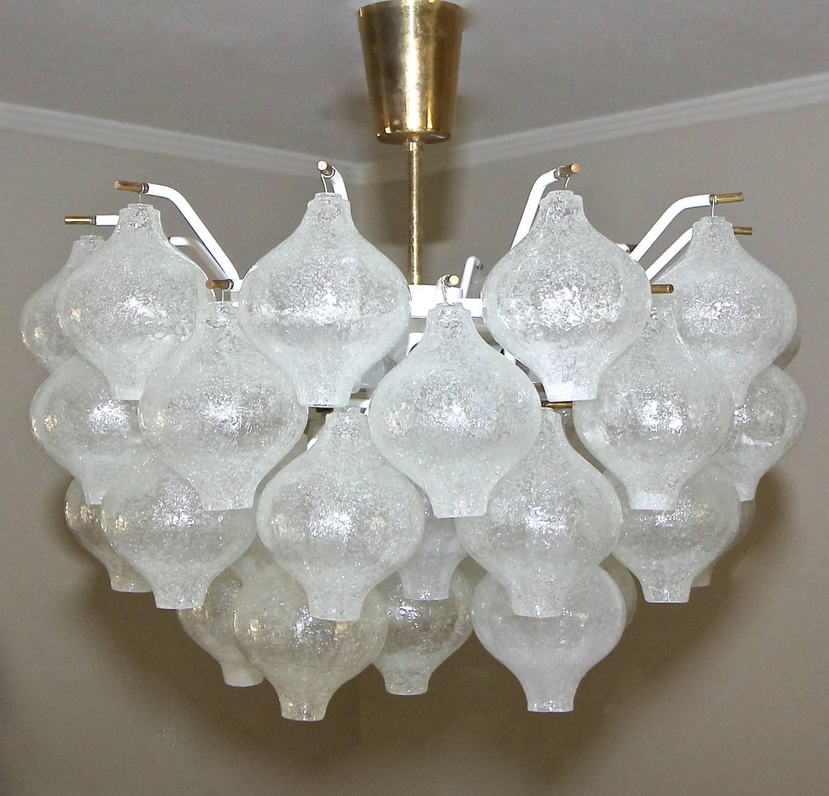 Kalmar Tulipan Glass Semi Flush Mount Chandelier Ceiling Light In Good Condition In Palm Springs, CA