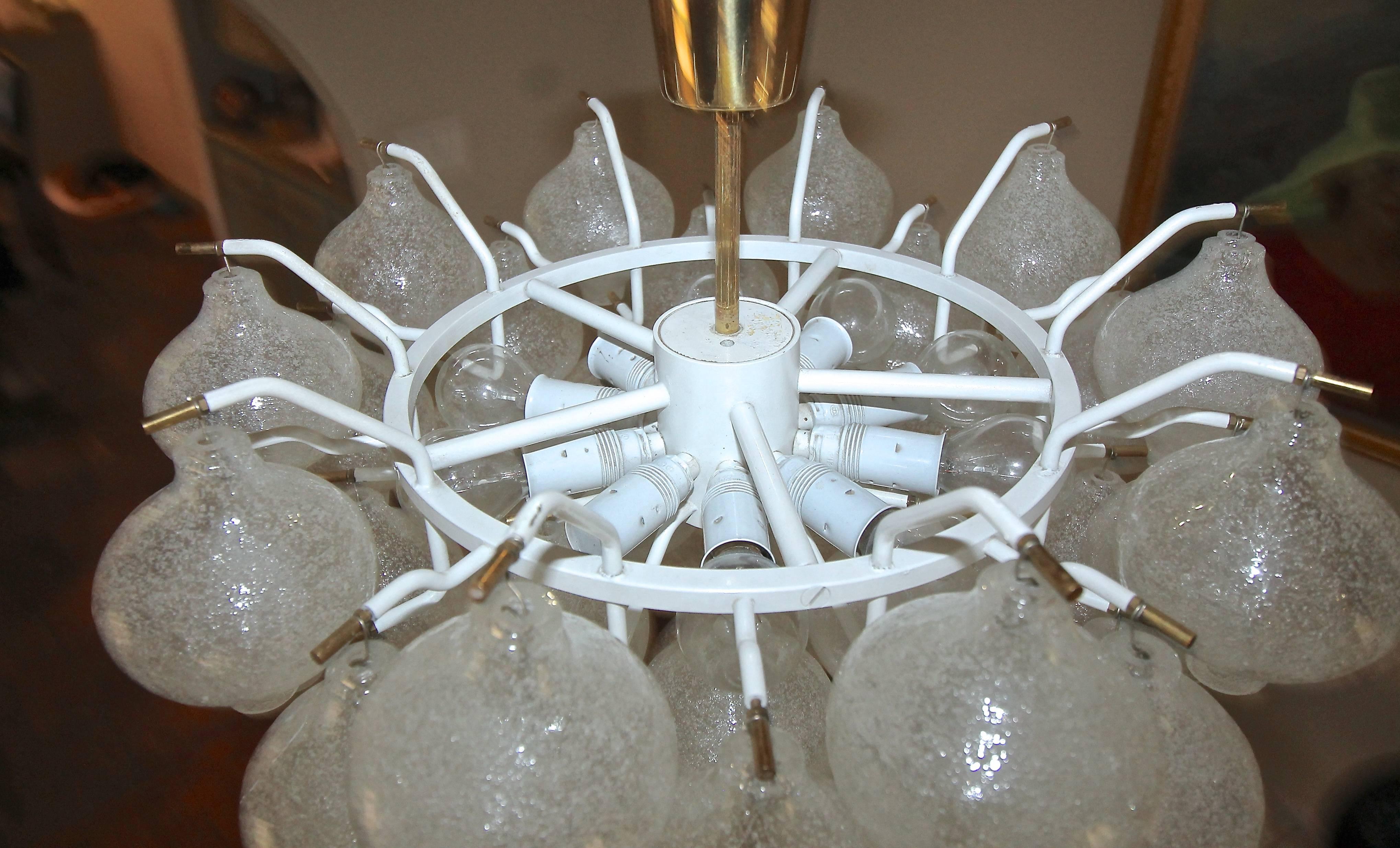 Metal Kalmar Tulipan Glass Semi Flush Mount Chandelier Ceiling Light