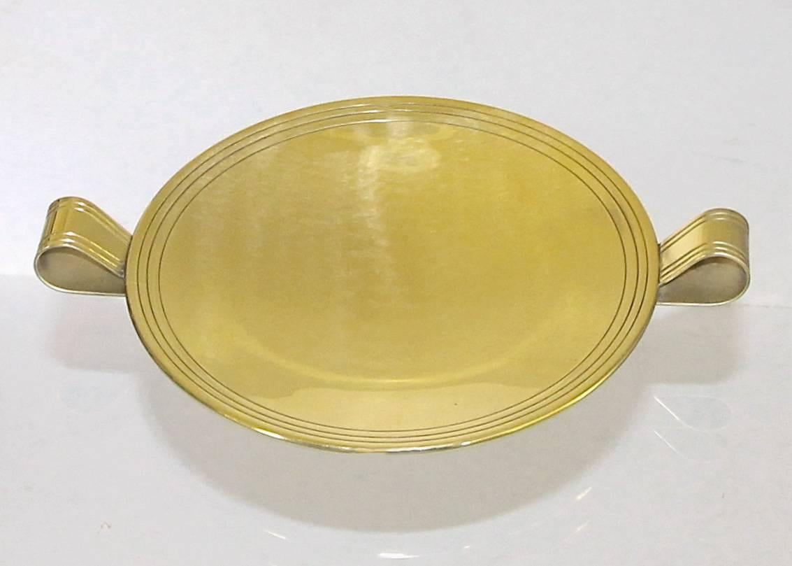 American Tommi Parzinger for Dorlyn Brass Handled Dish For Sale