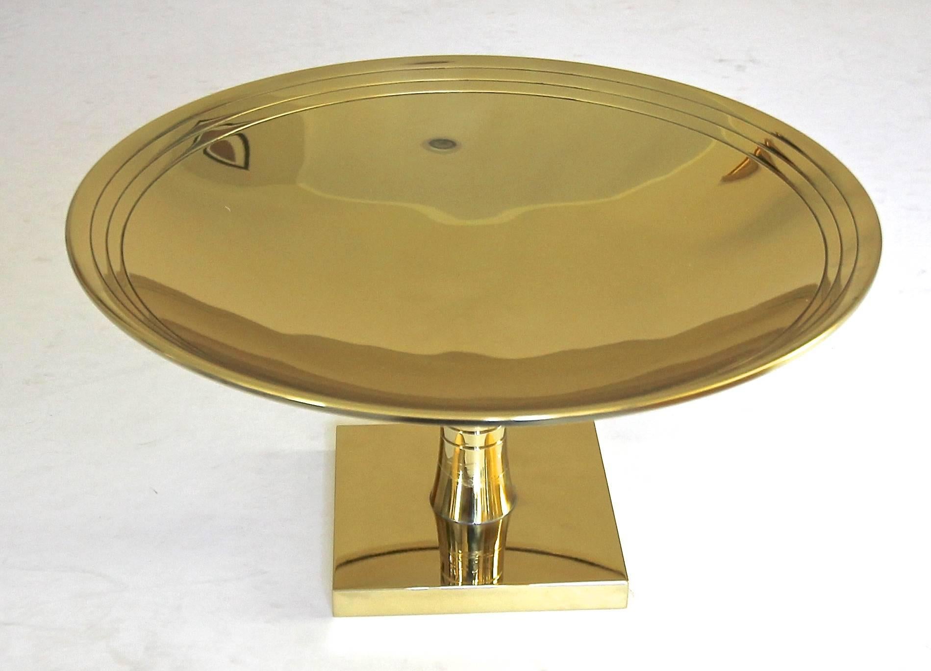 Tommi Parzinger for Dorlyn Large Brass Footed Compote For Sale 3