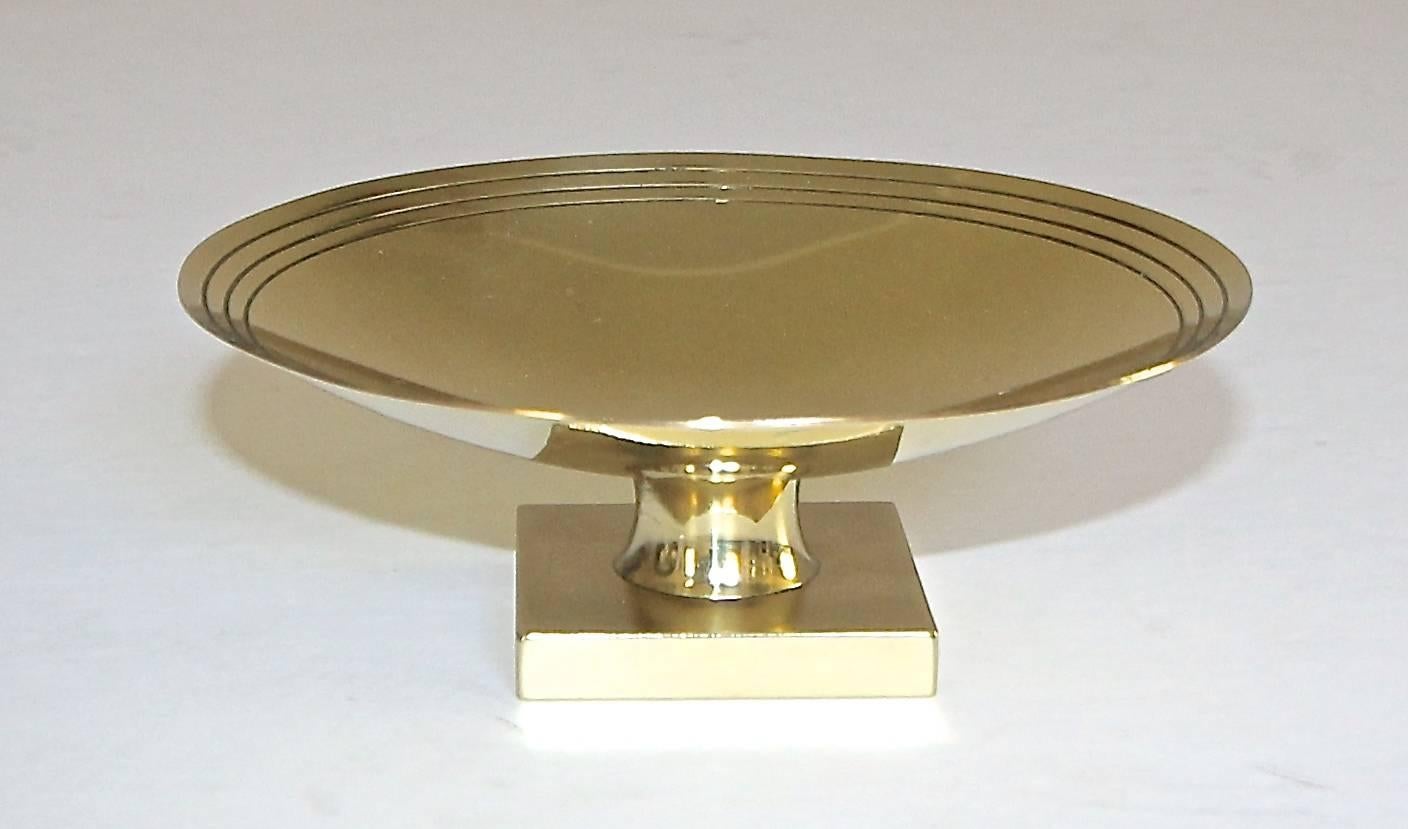 Mid-Century Modern Tommi Parzinger for Dorlyn Brass Footed Compote