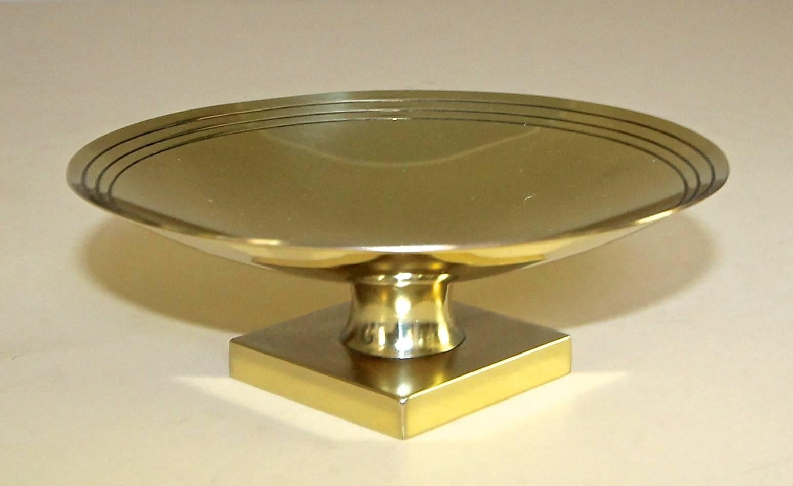 American Tommi Parzinger for Dorlyn Brass Footed Compote