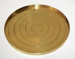 Tommi Parzinger for Dorlyn Silversmiths Round Brass Tray