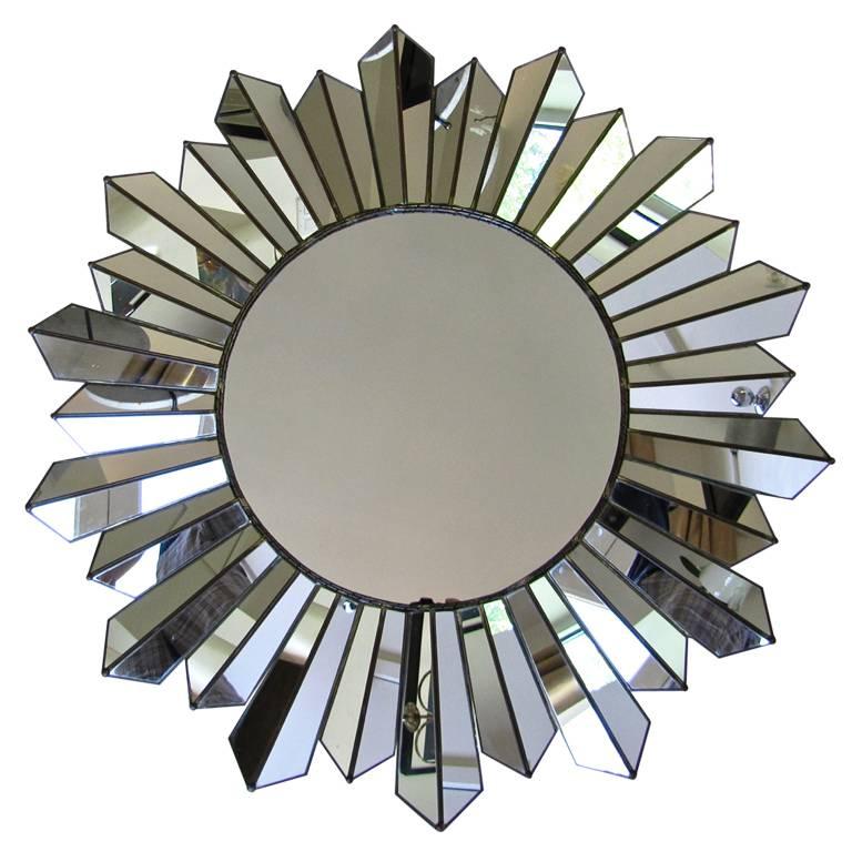 Large Soleil Sunburst Wall Mirror In Good Condition In Palm Springs, CA