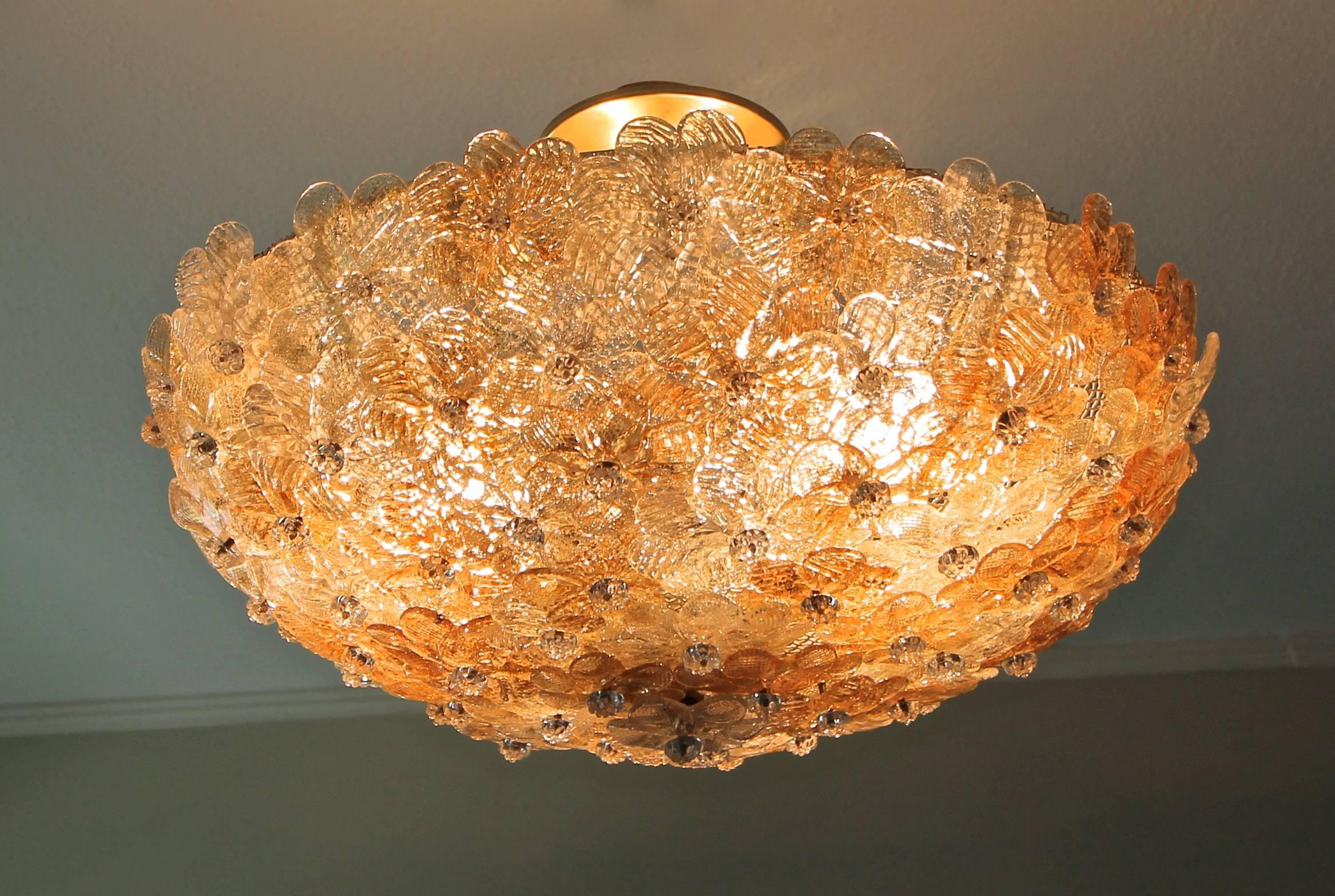 murano glass flush mount light fixture