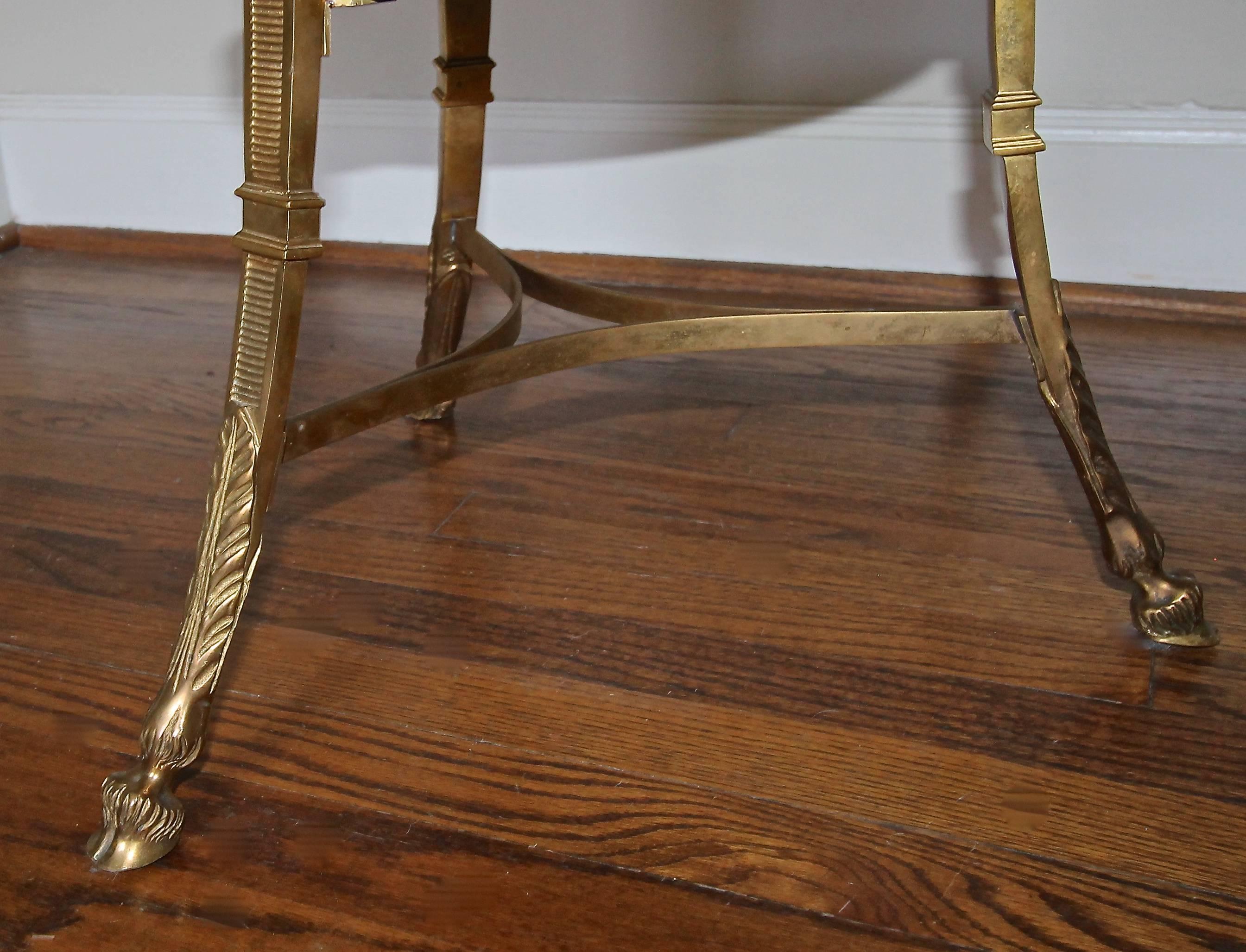 Early 20th Century French Gilt Bronze Glass Neoclassical Eagle Gueridon Side Table