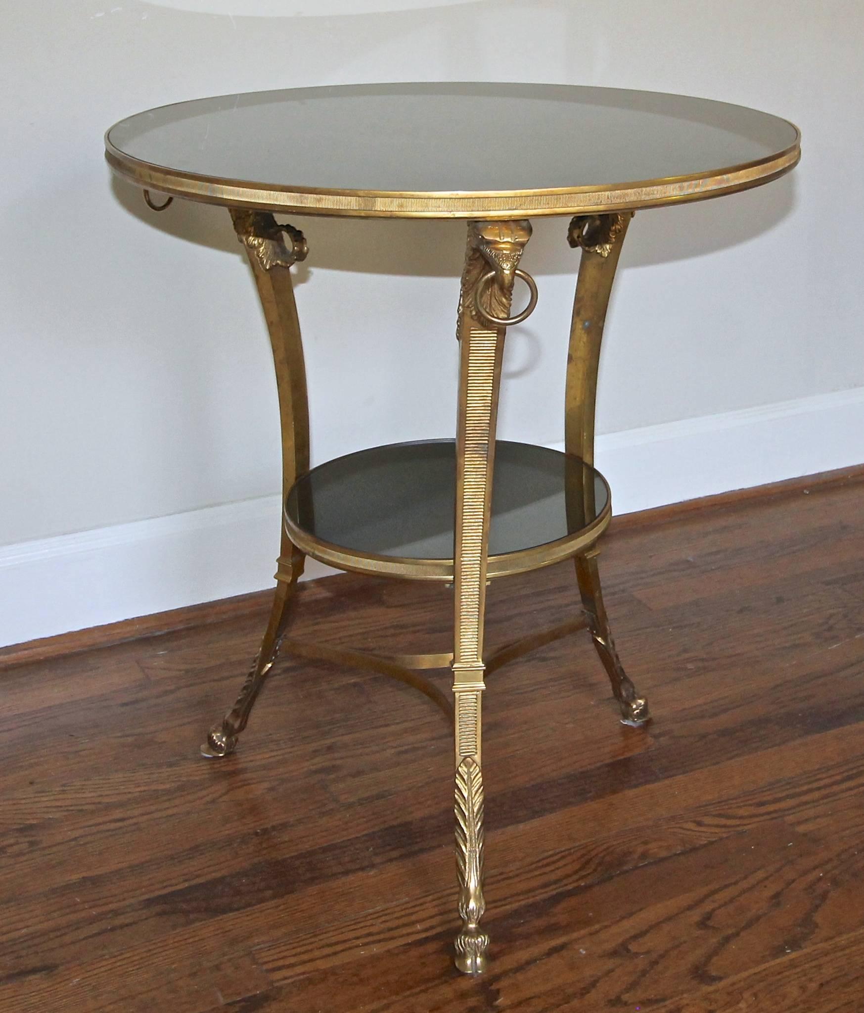bronze and glass side table