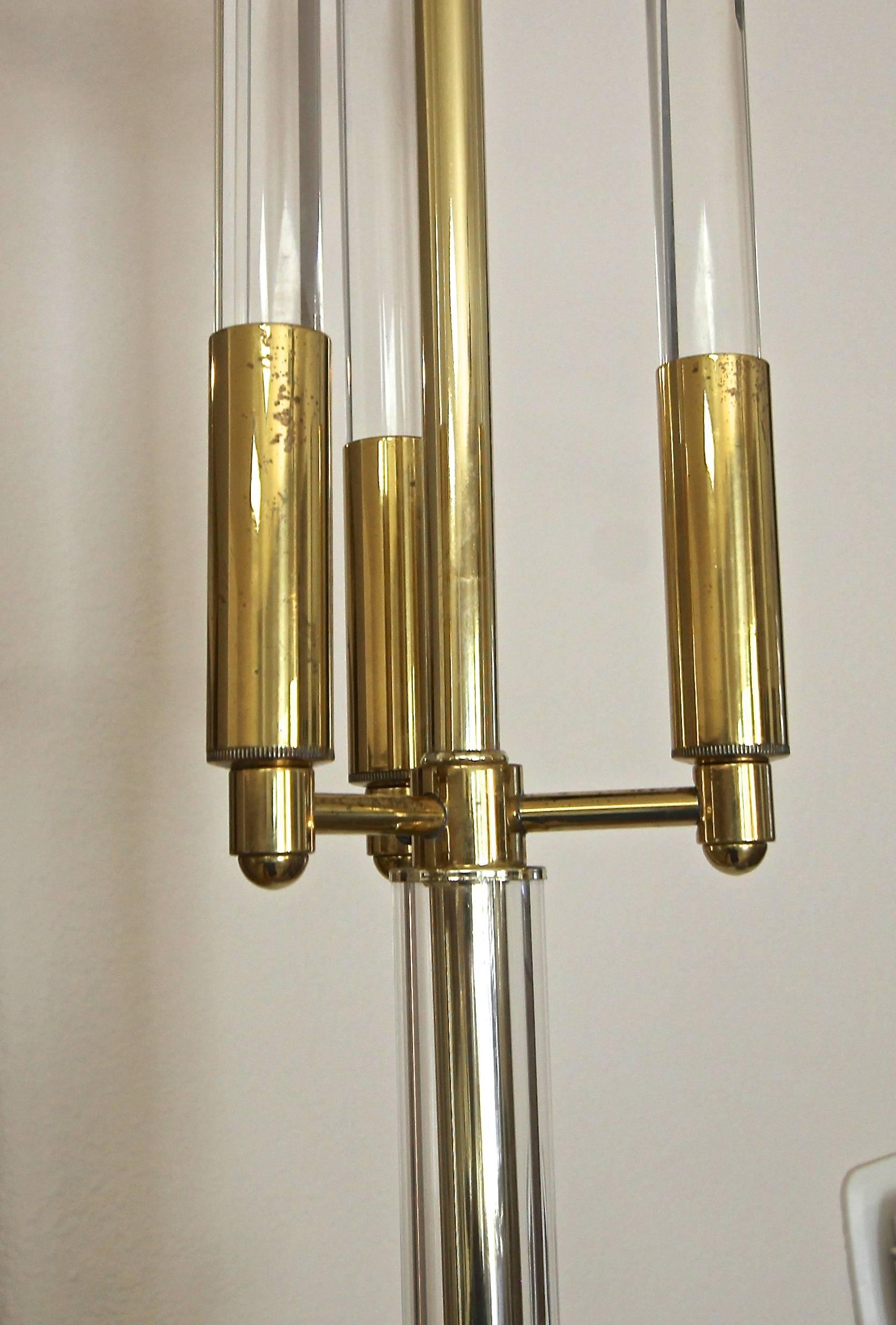 Vintage Brass Acrylic Floor Lamp 4
