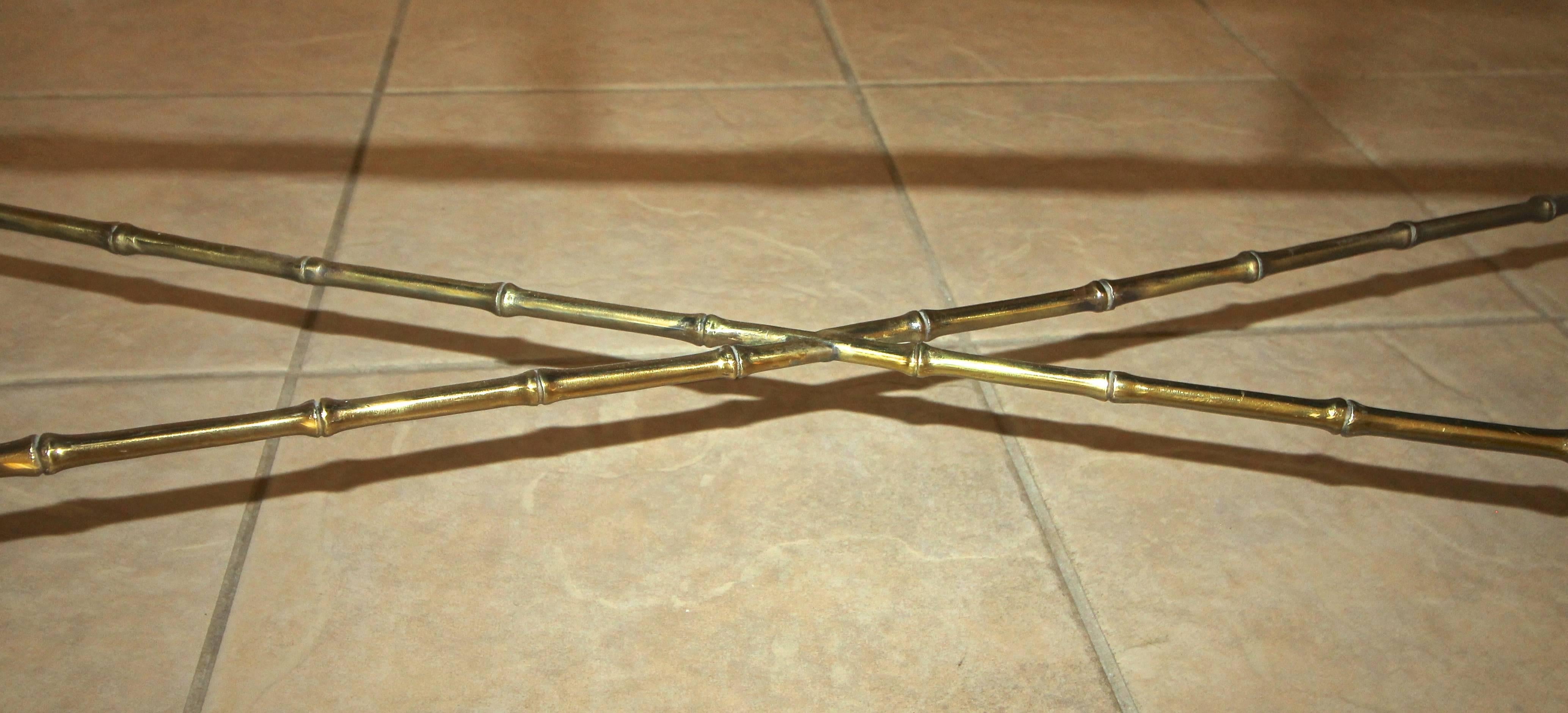 Bronze French Bagues Style Faux Brass Bamboo Bench