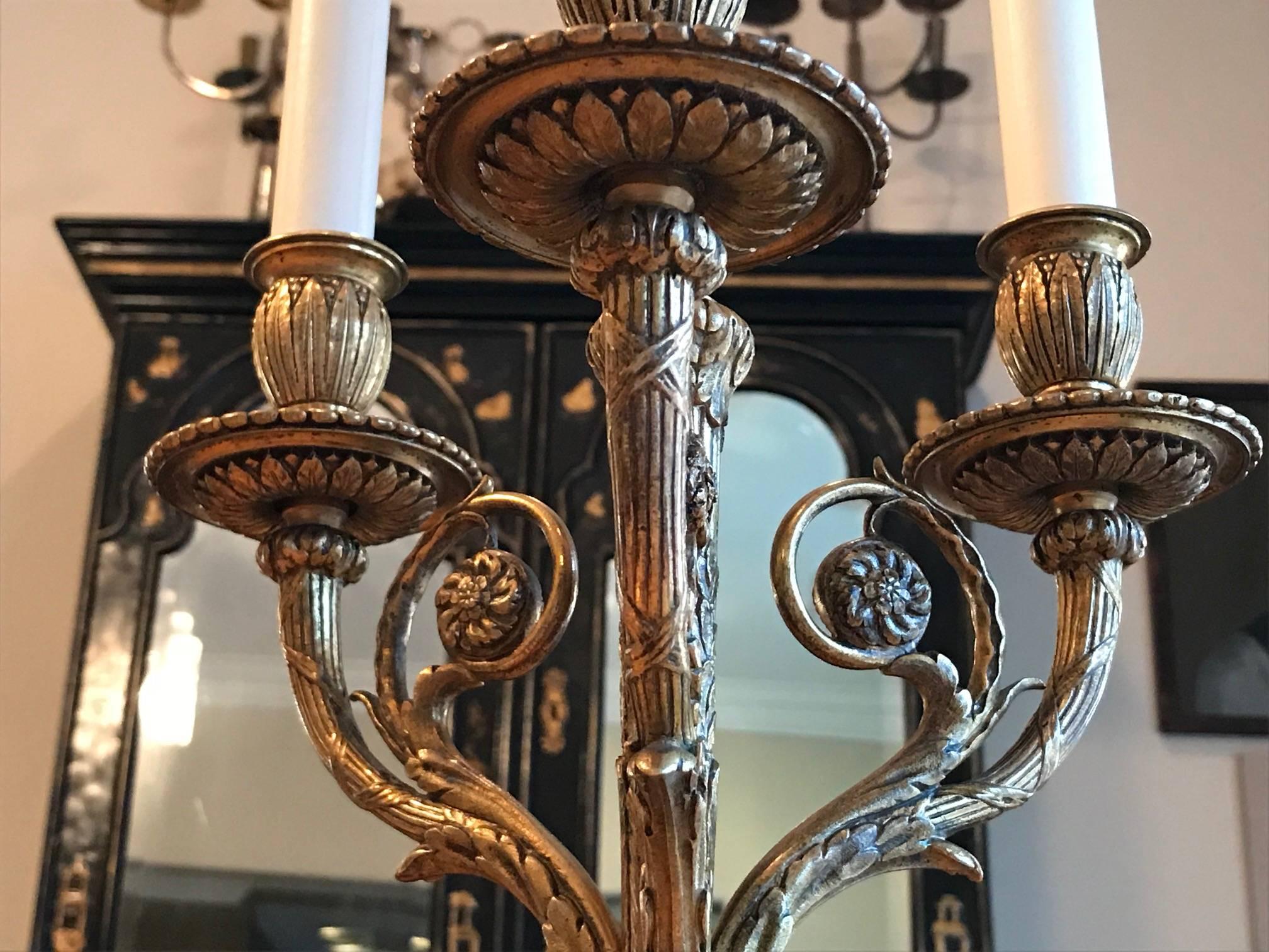Early 20th Century Fumiere et Cie French Doré Bronze Bouillotte Lamp For Sale