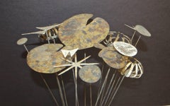 Set of Mid-Century Modern Gilt Metal Floral Bouquet