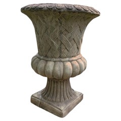 British Cast Stone Planter / Jardiniere with Plinth