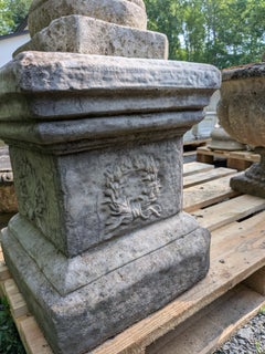 British Cast Stone Planter / Jardiniere on Plinth