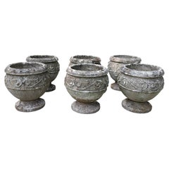 5 British Cast Stone Planters / Jardinieres