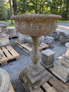 British Cast Stone Planter / Jardiniere on Pedestal