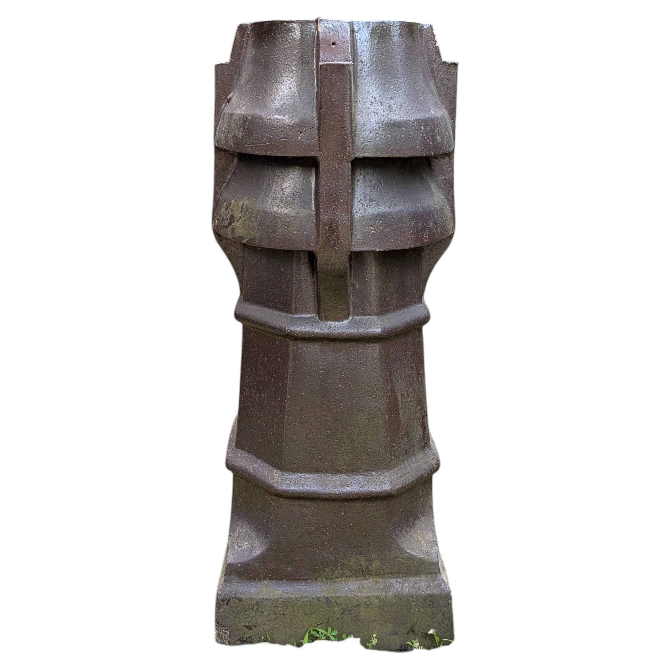 British Salt-Glazed Terracotta Chimney Pot For Sale