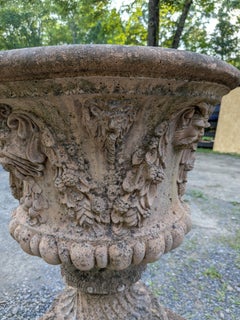 British Cast Stone Planter / Jardiniere on Plinth