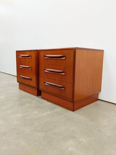 Pair of Vintage G Plan Fresco Mid Century Modern Teak Nightstands / Low Chests