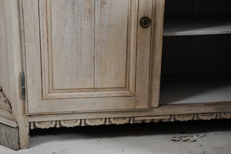 18th.Cent. French sandpapered oak Cabinet, in 2 parts.