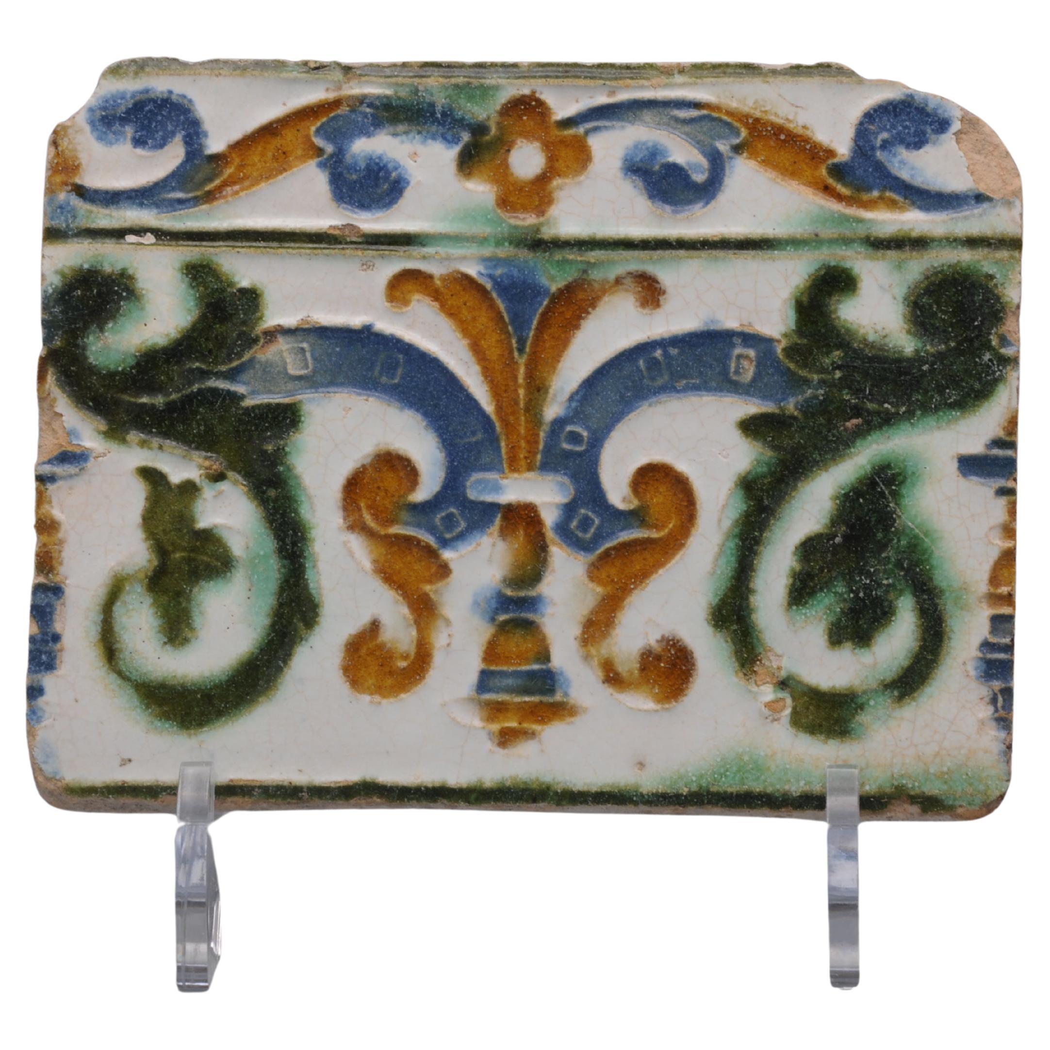 Mattonella azulejo spagnola Arista y Cuenca - Toledo XVI secolo