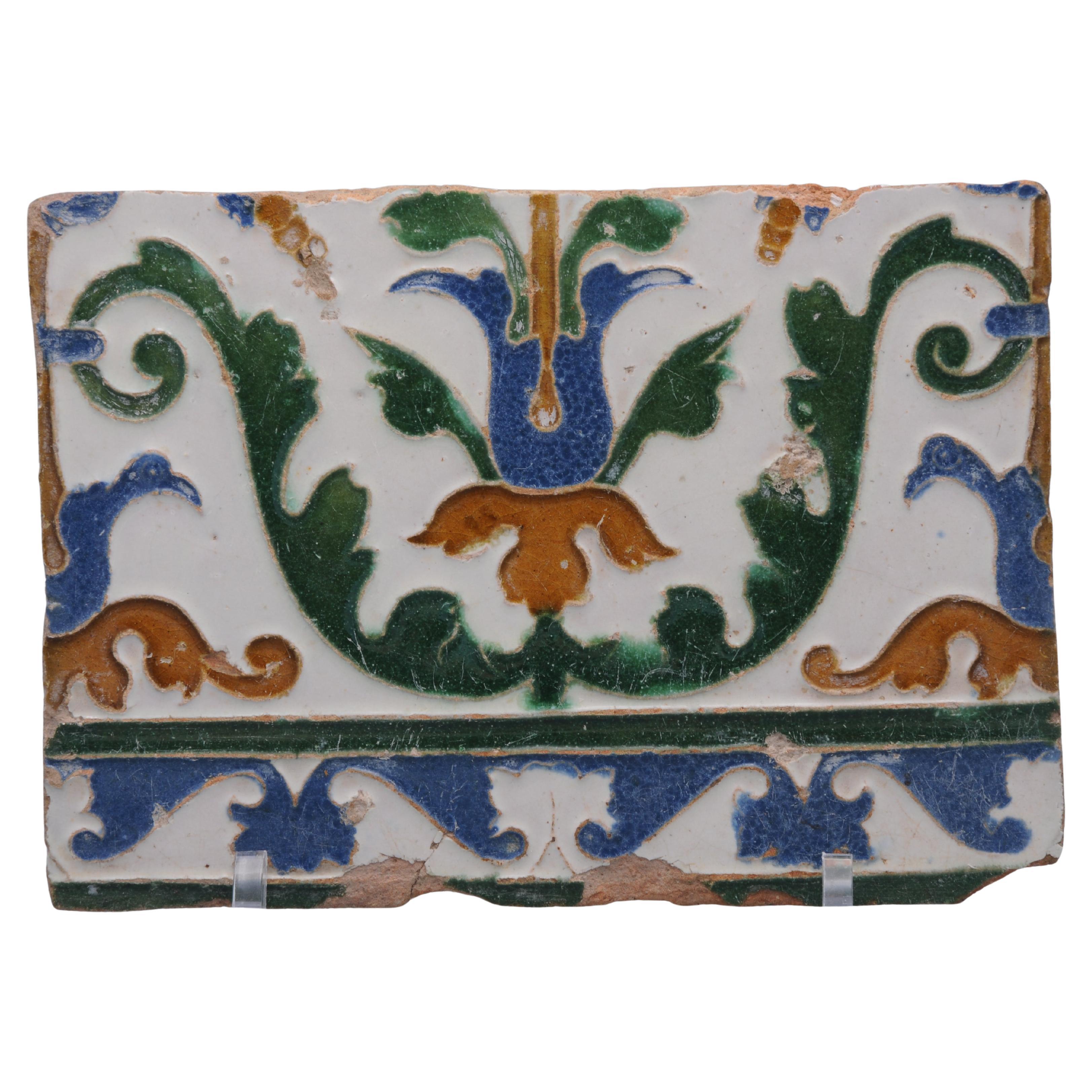 Mattonella azulejo spagnola Arista y Cuenca - Toledo XVI secolo
