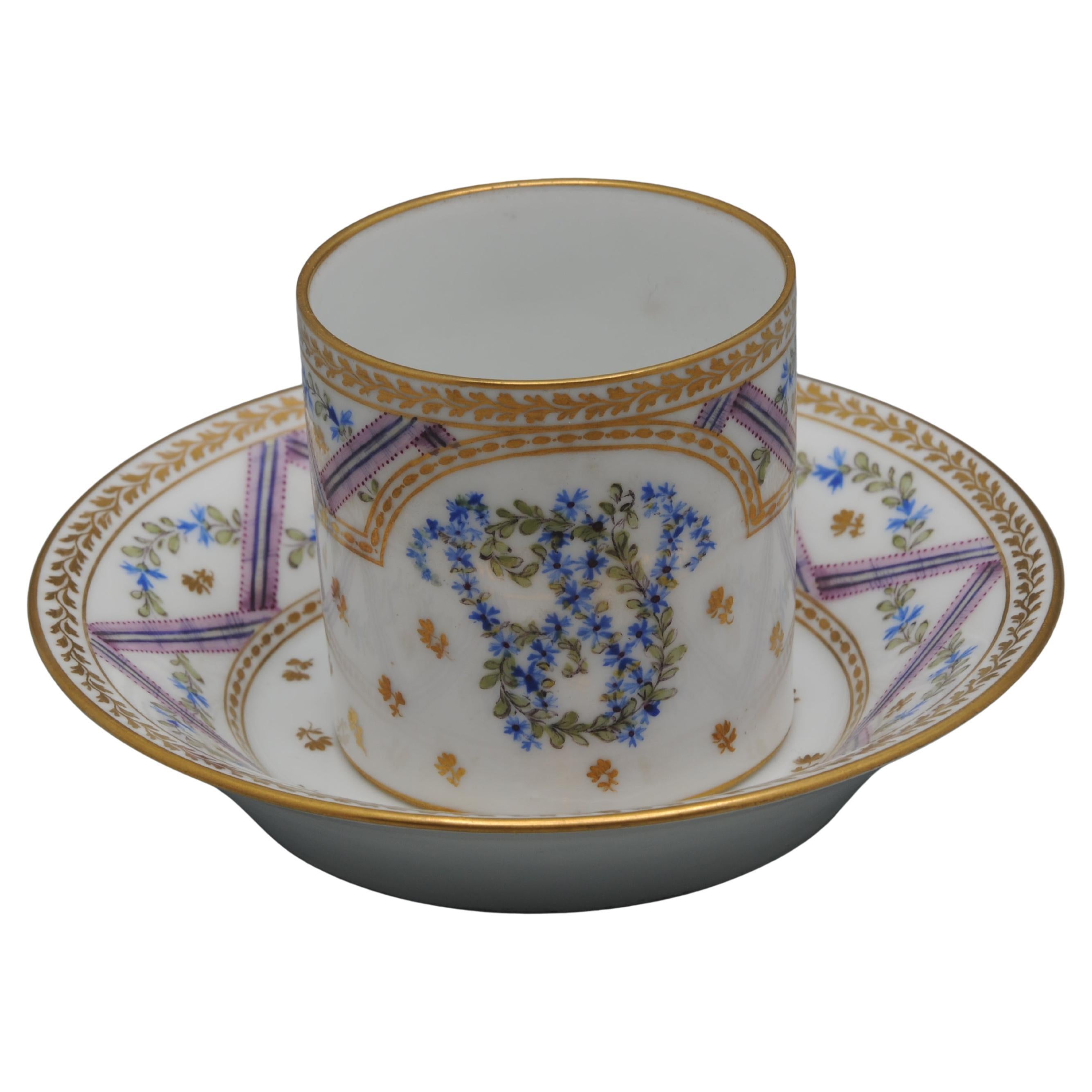 André Leboeuf, Porcelain Cup and Saucer - late 18th century, Paris