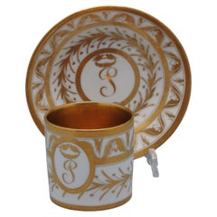 Porcelaine de Paris - Coffee cup and saucer 'Litron', early 19th century