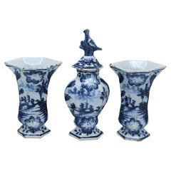 Vasi antichi olandesi di Delft, serie "De Grieksche A" - Set di 3 pezzi, XVIII secolo