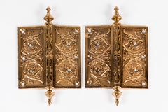 Two Victorian Cast Brass Hinges