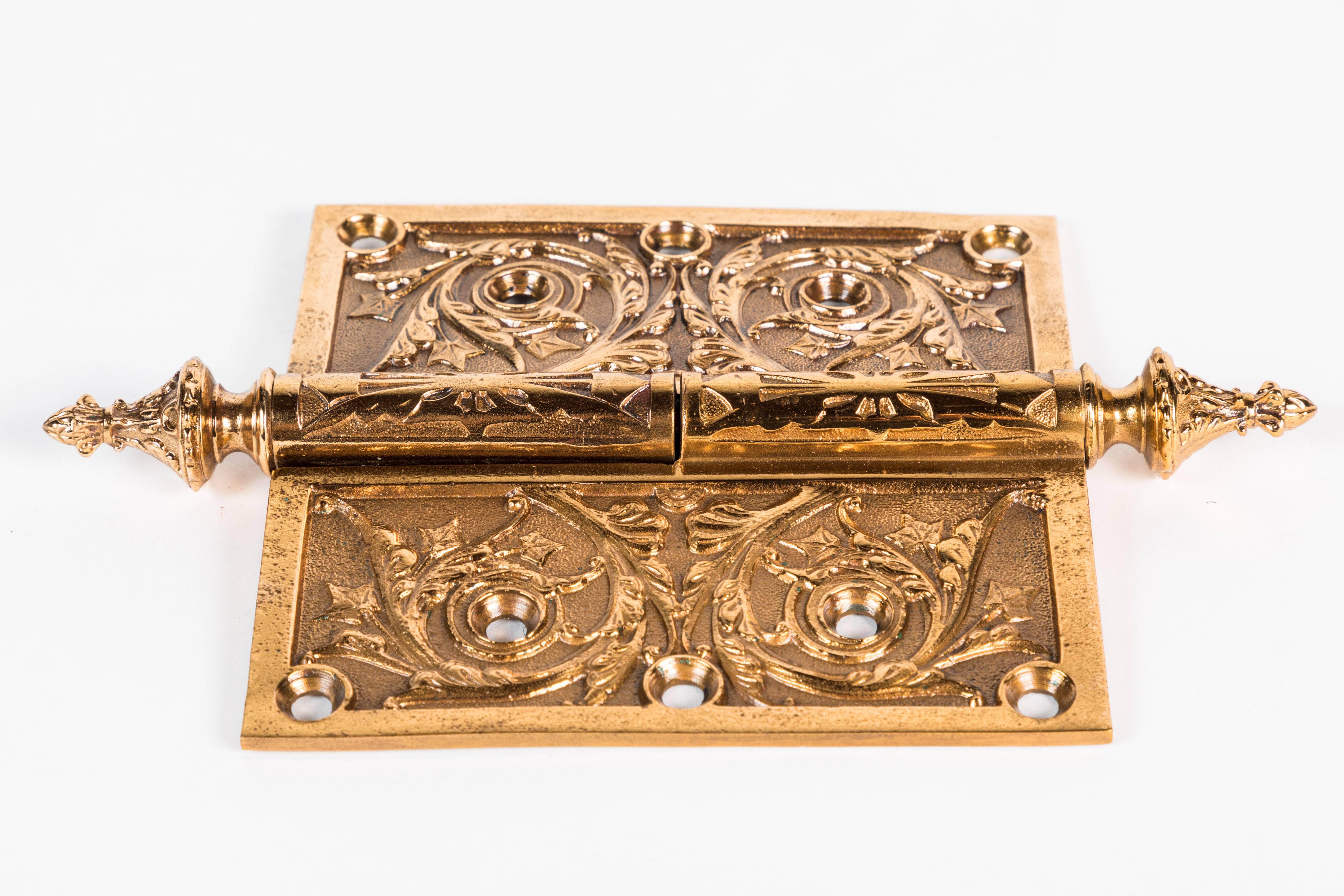 20th Century Two Victorian Cast Brass Hinges For Sale