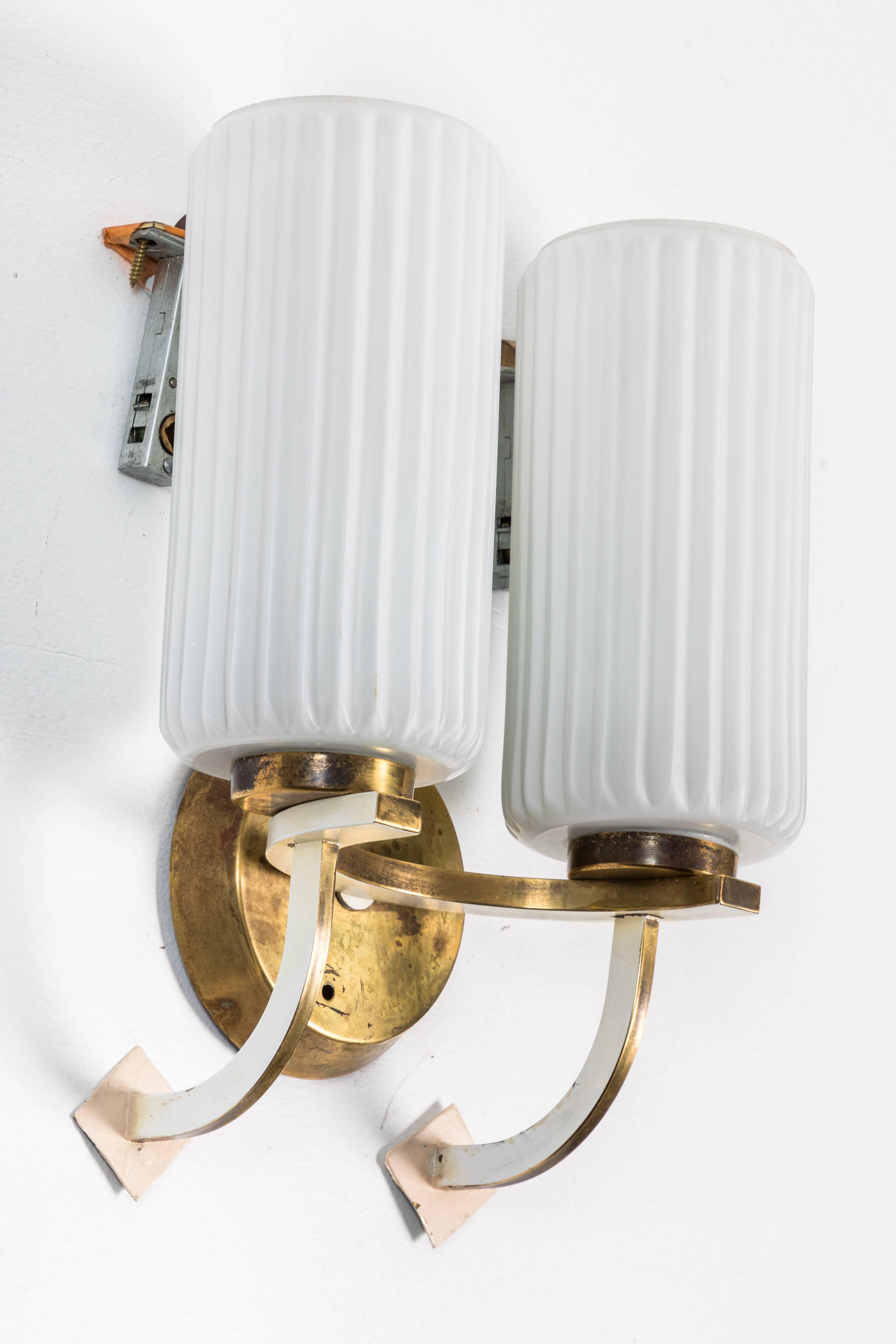 20th Century Double Sconces in the Manner of Stilnovo For Sale