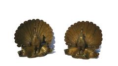 Cast Brass French Peacock Curtain Rod Holders