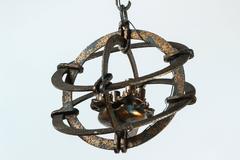 Italian Cast and Hammered Iron Chandelier