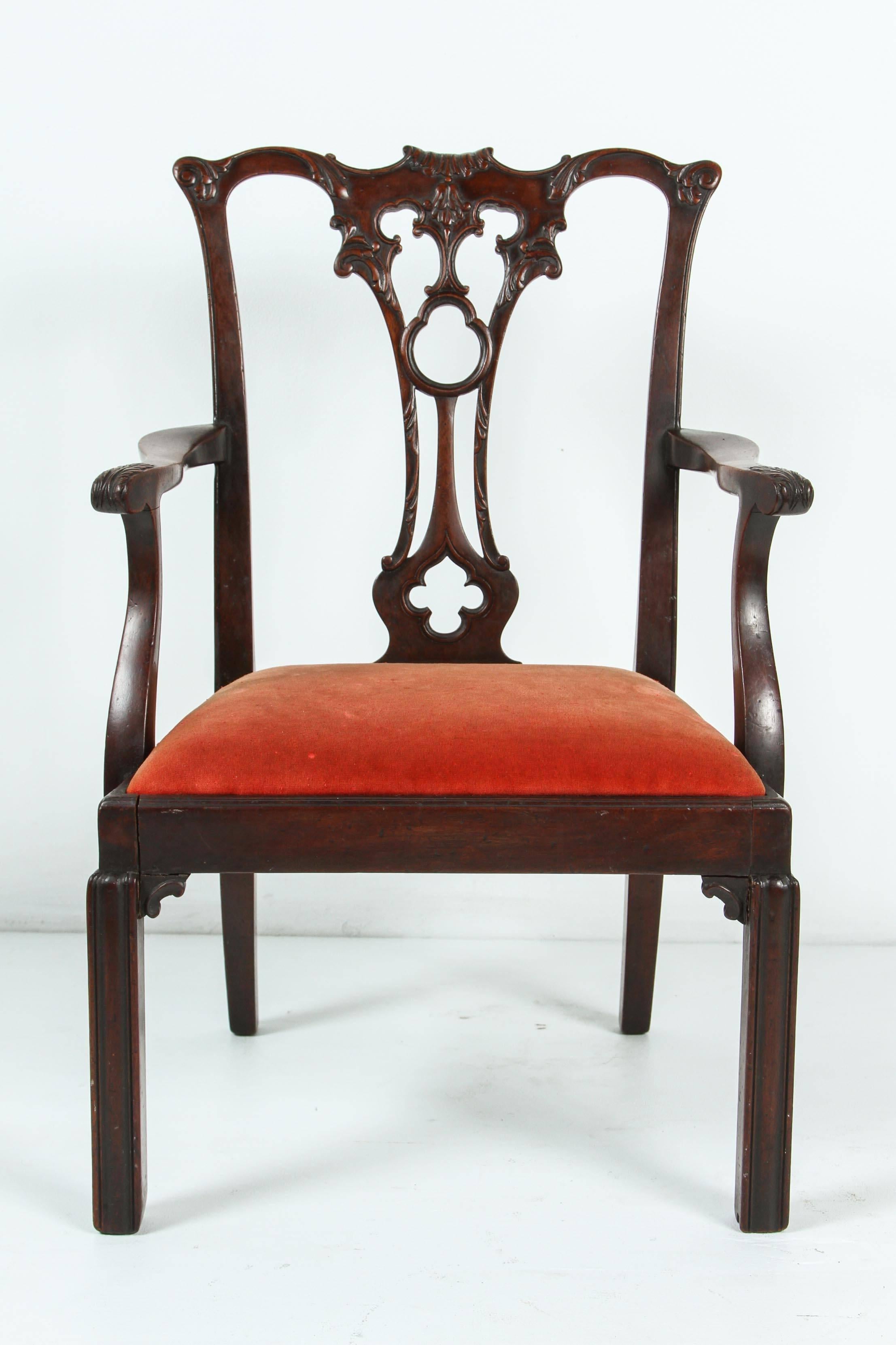 Mid-20th Century English Chippendale Style Mahogany Child's Chair For Sale