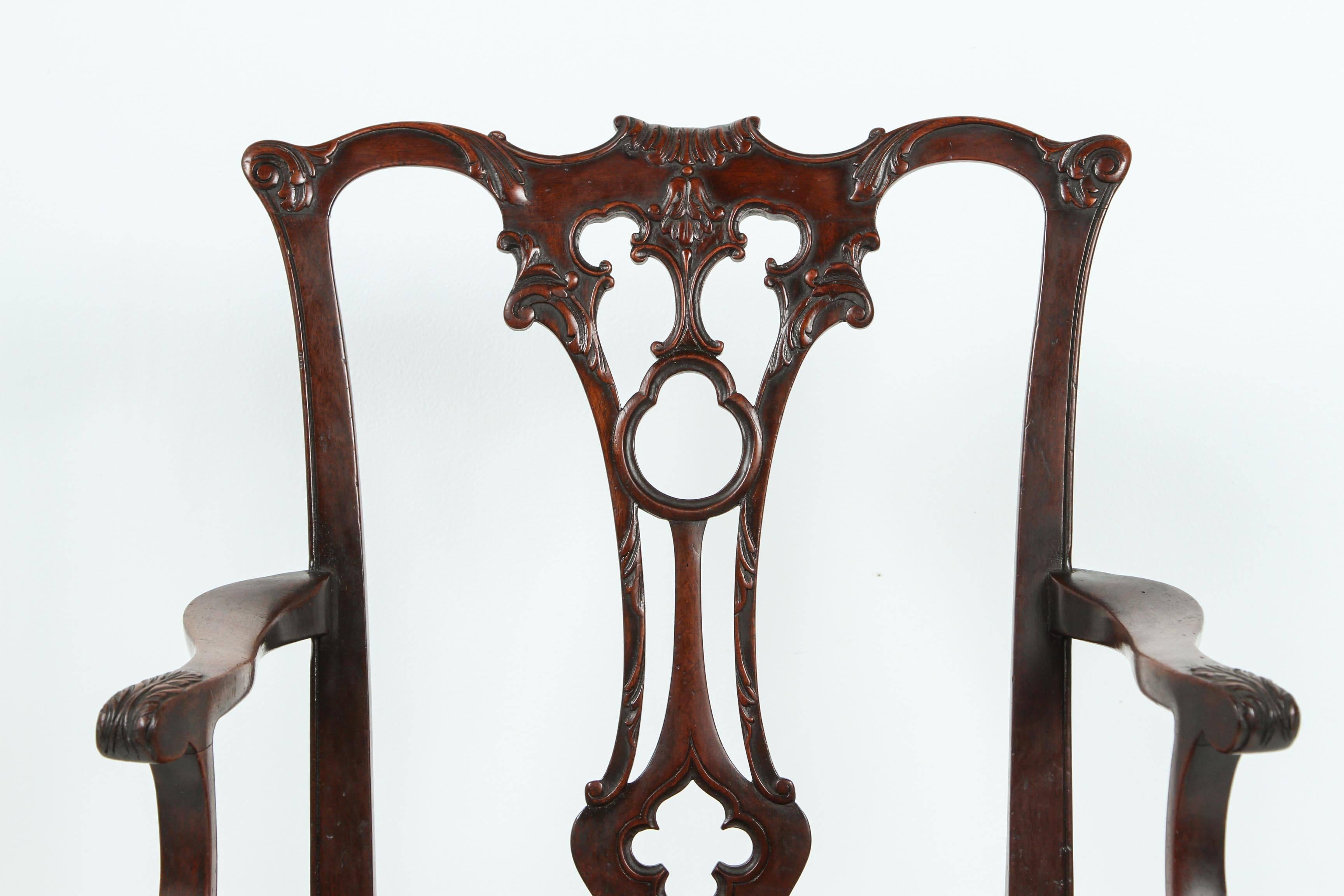 English Chippendale Style Mahogany Child's Chair For Sale 1