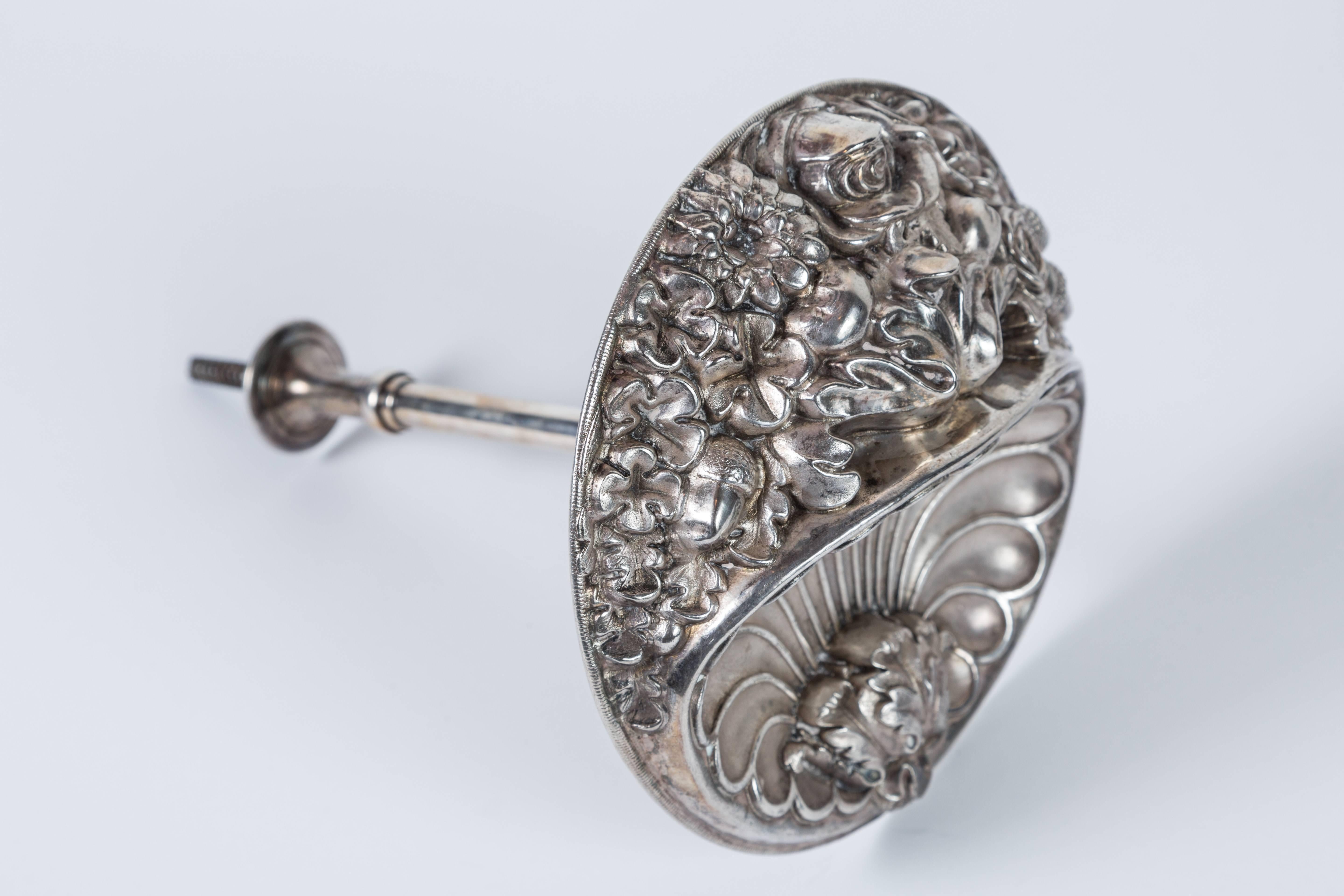 Pair of Silver Plate Curtain Tiebacks For Sale 1