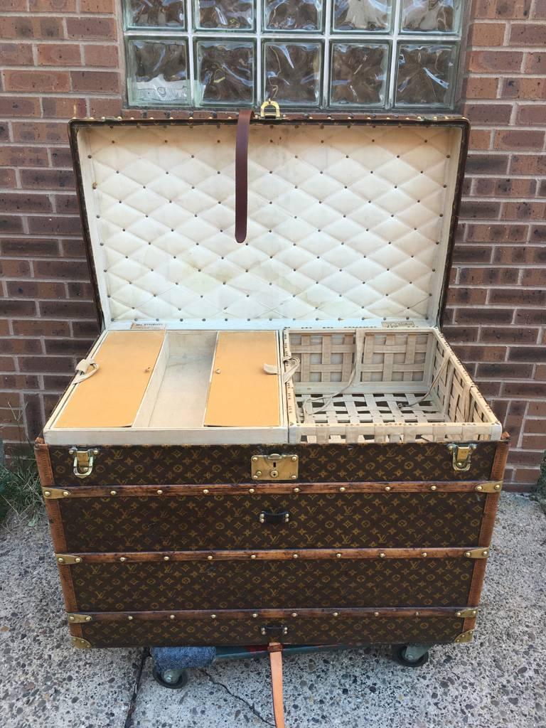 European Louis Vuitton Monogram Steamer Trunk with Multiple Trays For Sale