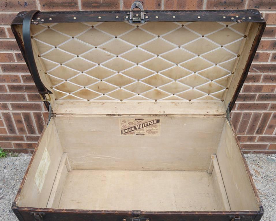 French Authentic Louis Vuitton Monogram Canvas Steamer Trunk, circa 1910 For Sale