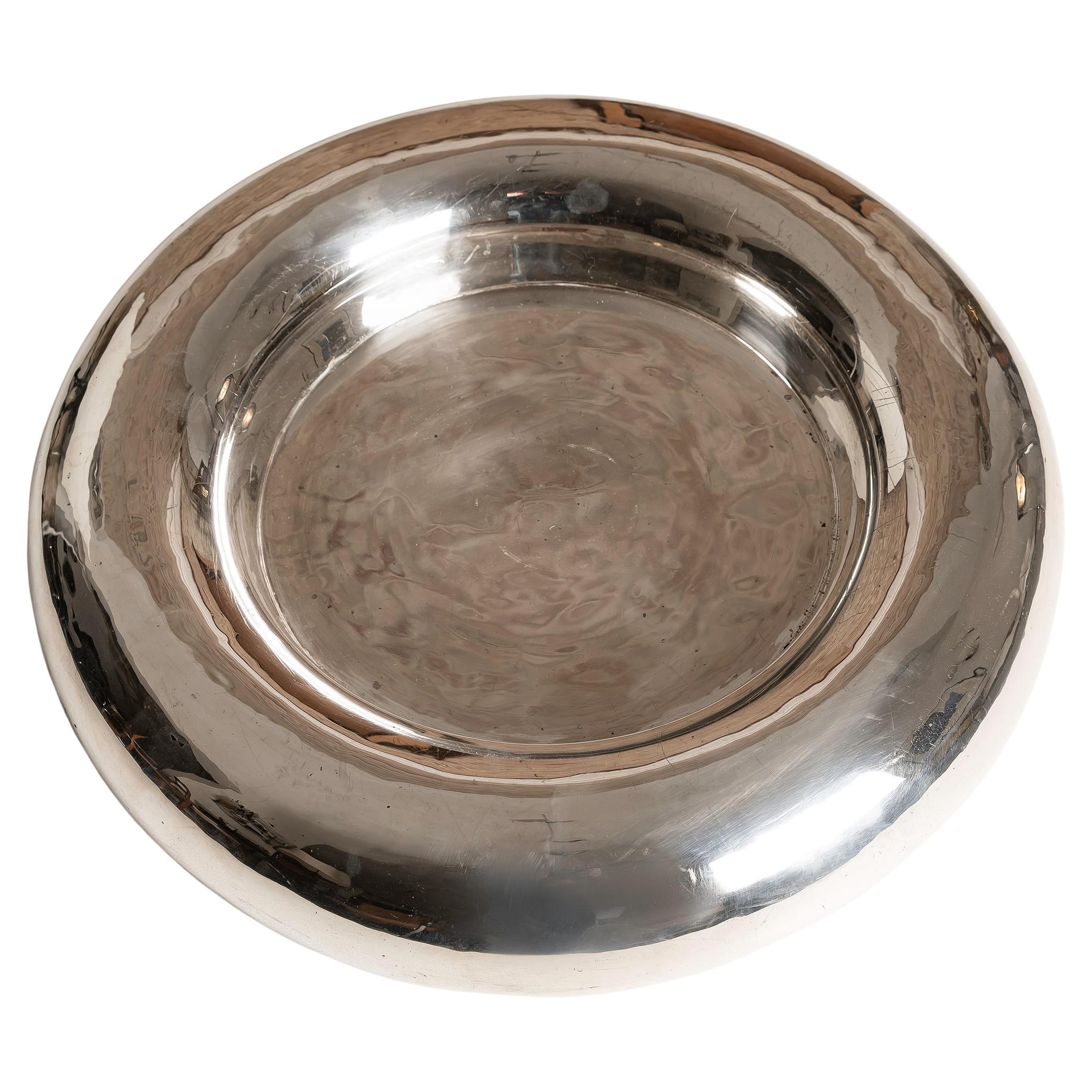 Centro de mesa italiano vintage chapado en plata, años 60