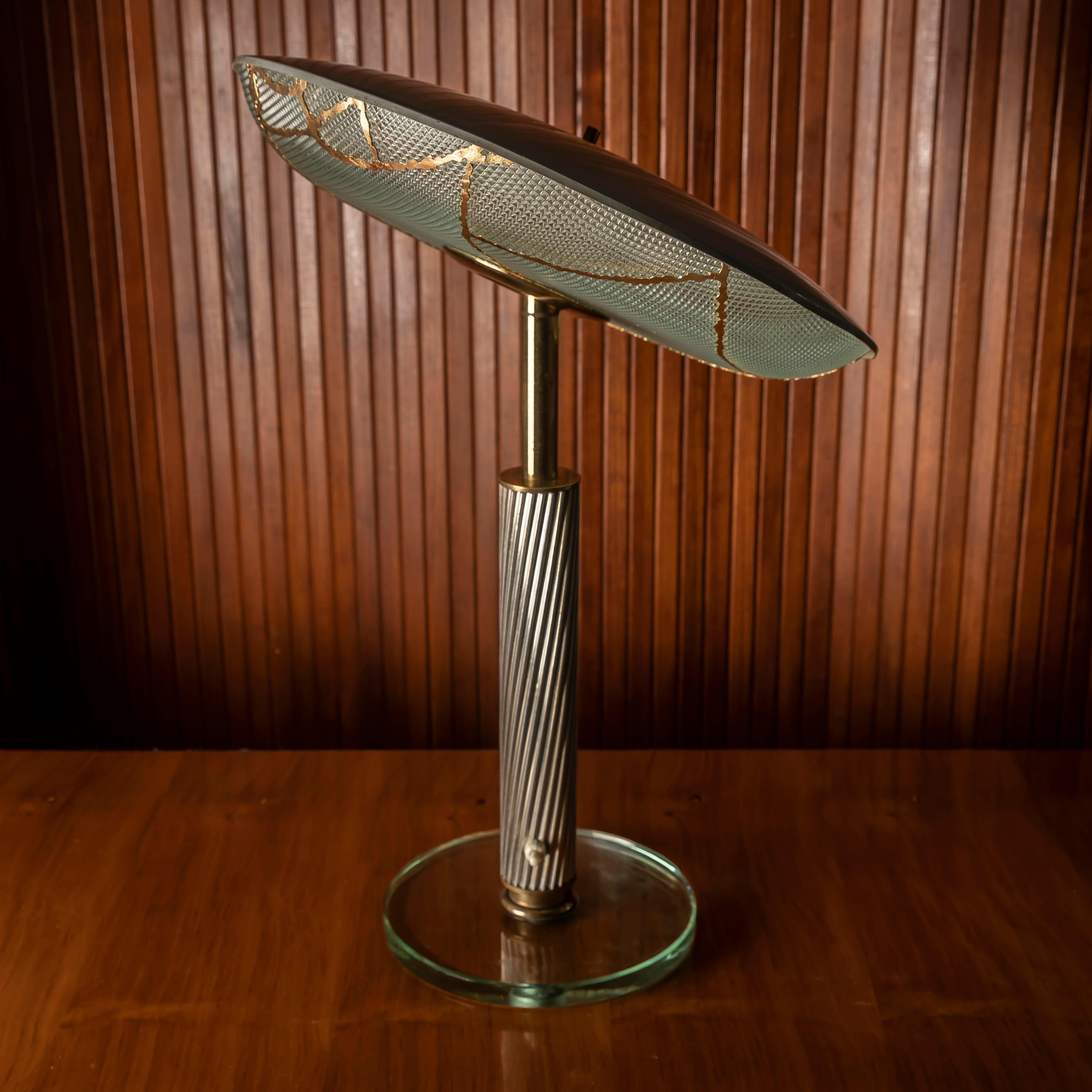 Rare Pietro Chiesa Table Lamp for Fontana Arte, 1950s – Restored with Kintsugi For Sale 2