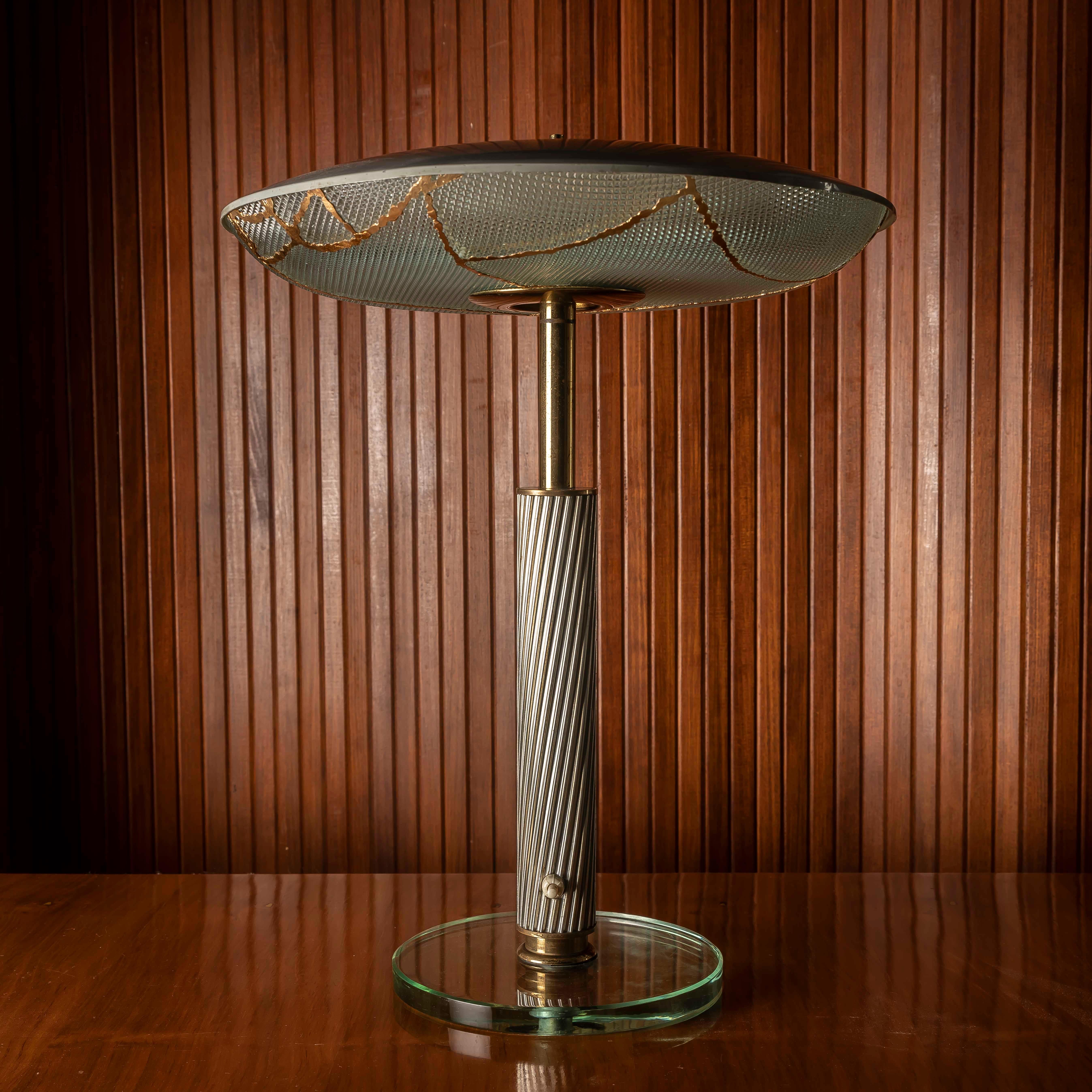 Rare Pietro Chiesa Table Lamp for Fontana Arte, 1950s – Restored with Kintsugi For Sale 3