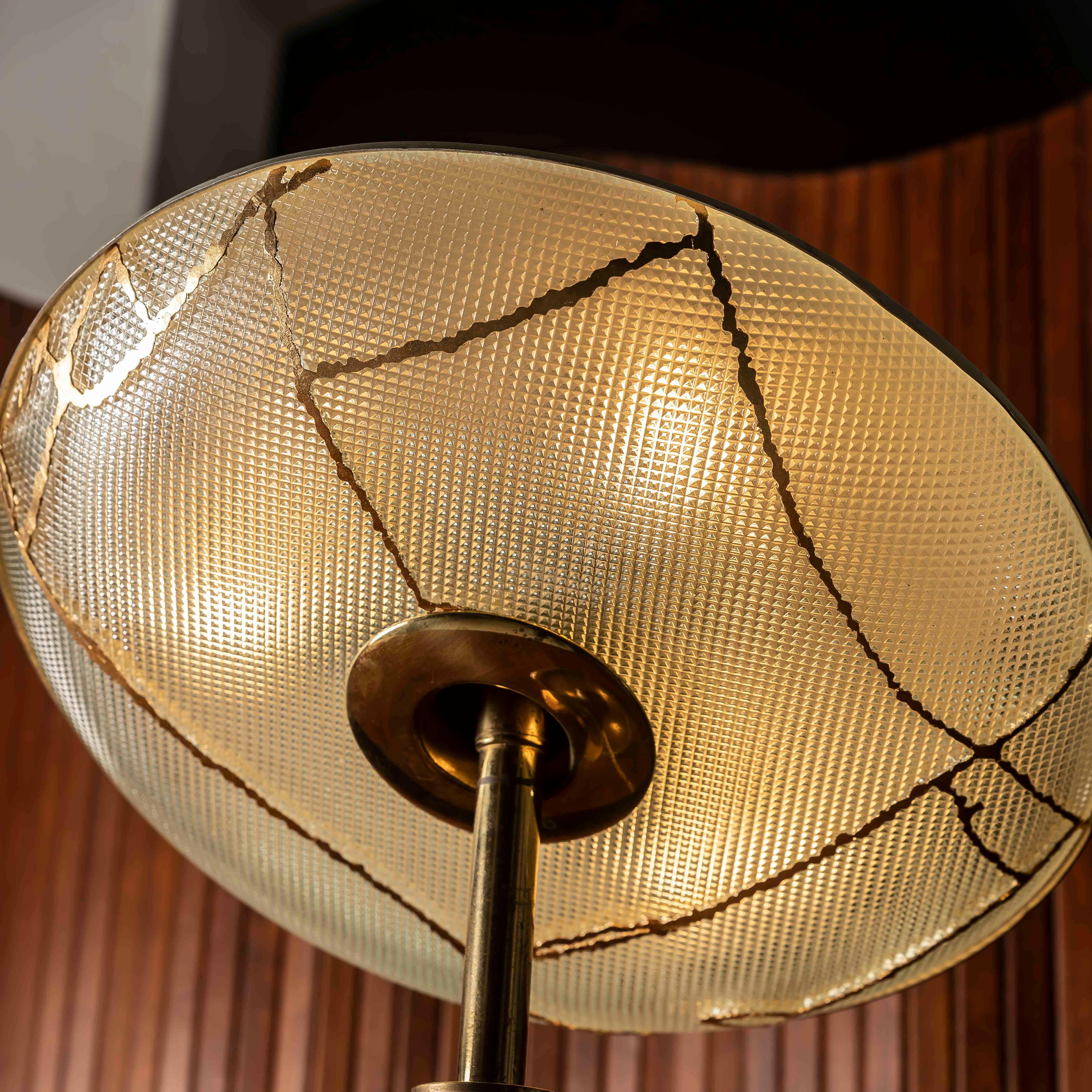 Rare Pietro Chiesa Table Lamp for Fontana Arte, 1950s – Restored with Kintsugi For Sale 11