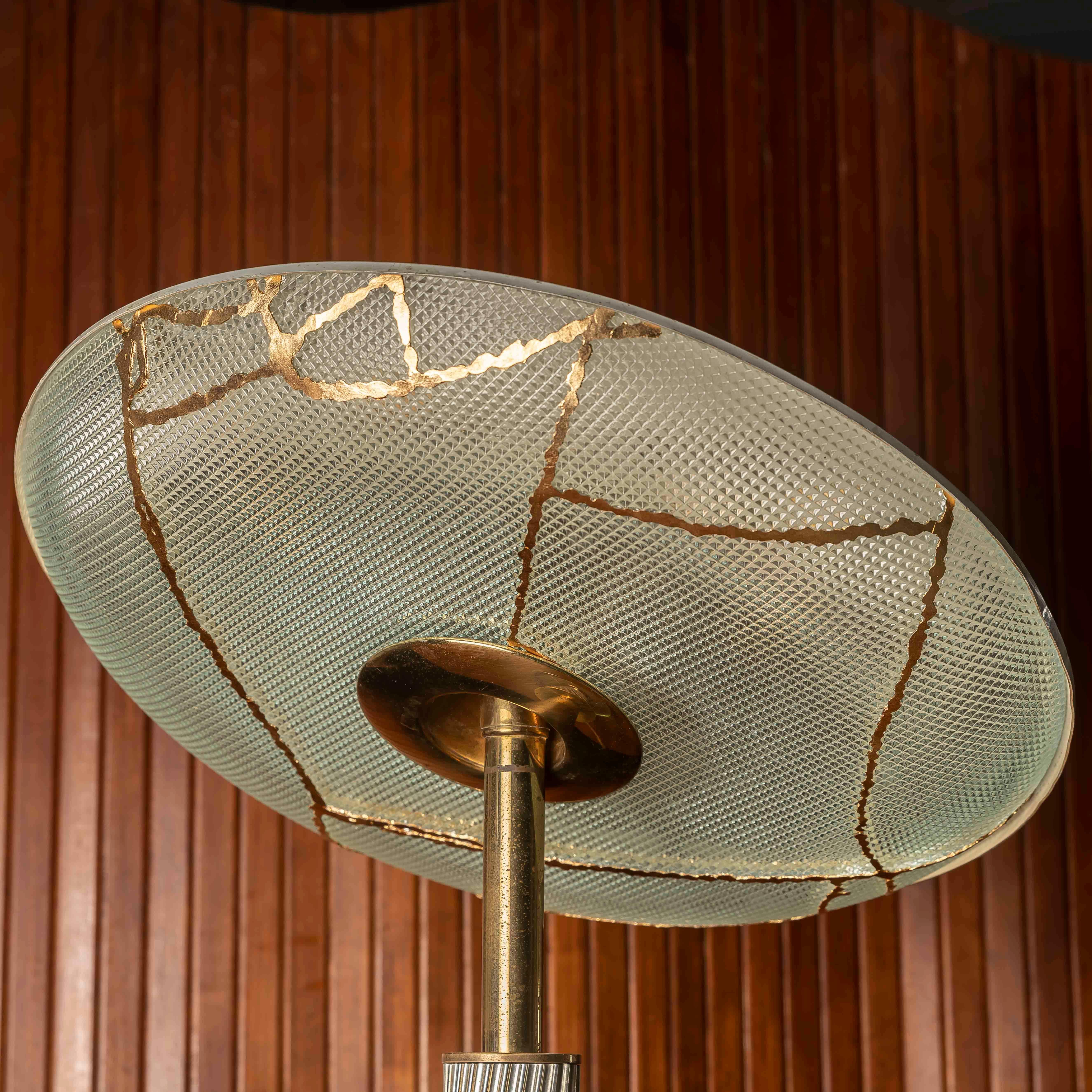 Rare Pietro Chiesa Table Lamp for Fontana Arte, 1950s – Restored with Kintsugi For Sale 6