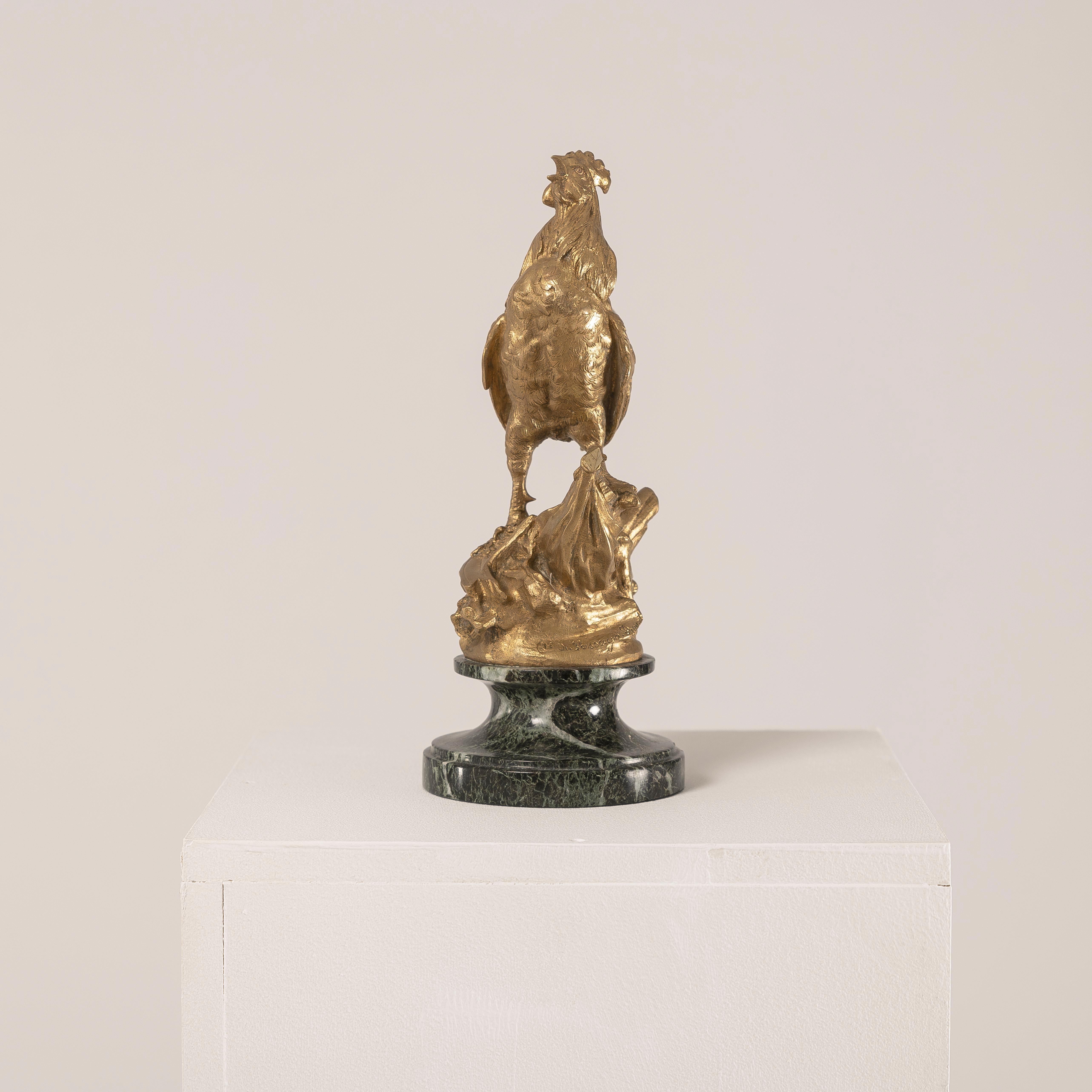 Bronze Sculpture en bronze doré d'après Arthur Comte DU PASSAGE - Allégorique en vente