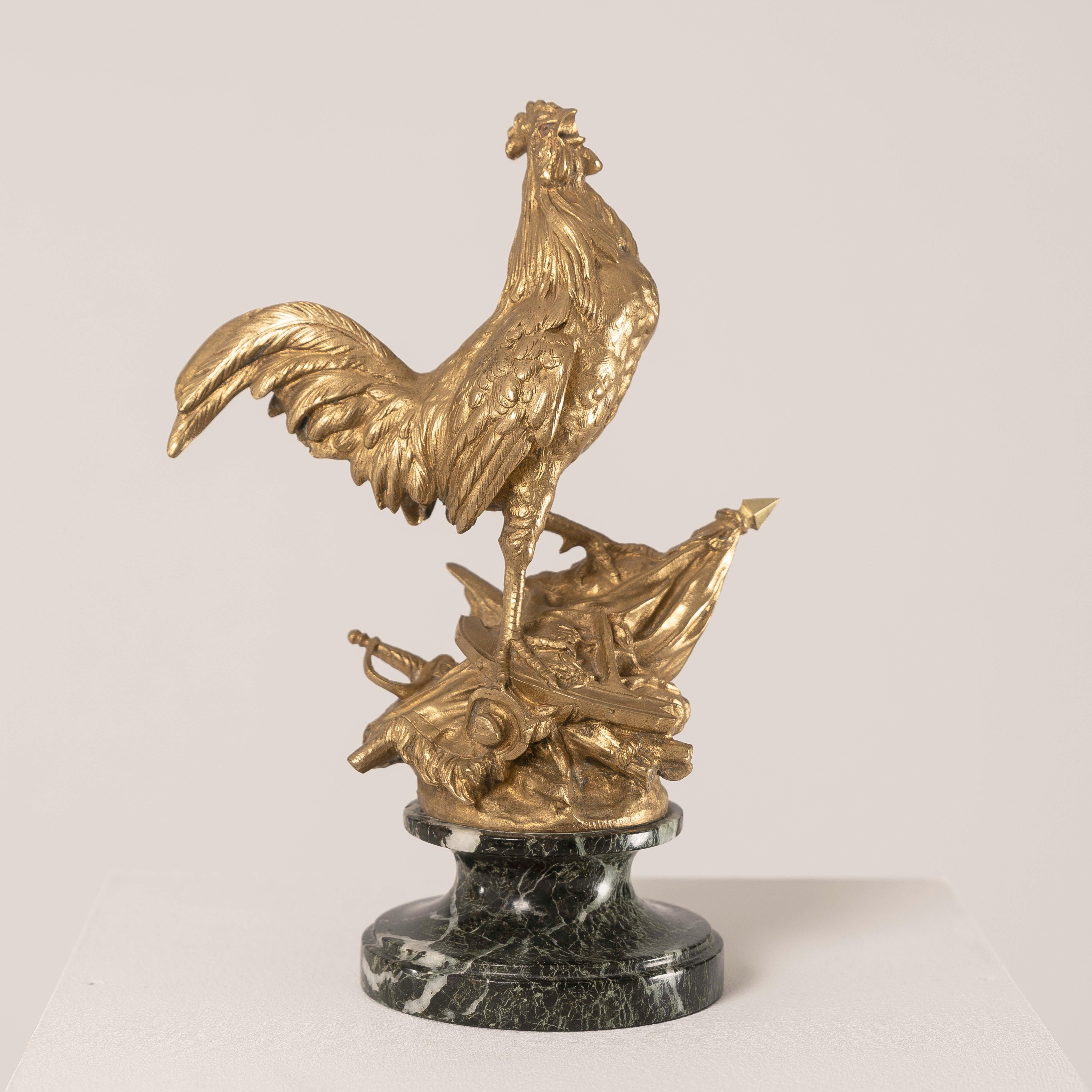 Belle Époque Sculpture en bronze doré d'après Arthur Comte DU PASSAGE - Allégorique en vente
