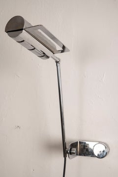 Pair of Adjustable Chrome Wall Sconces, Italy, 1970s