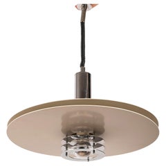 Scandinavian Space Age Pendant Lamp in Lacquered and Chrome Metal, 1970s