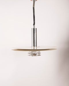 Scandinavian Space Age Pendant Lamp in Lacquered and Chrome Metal, 1970s
