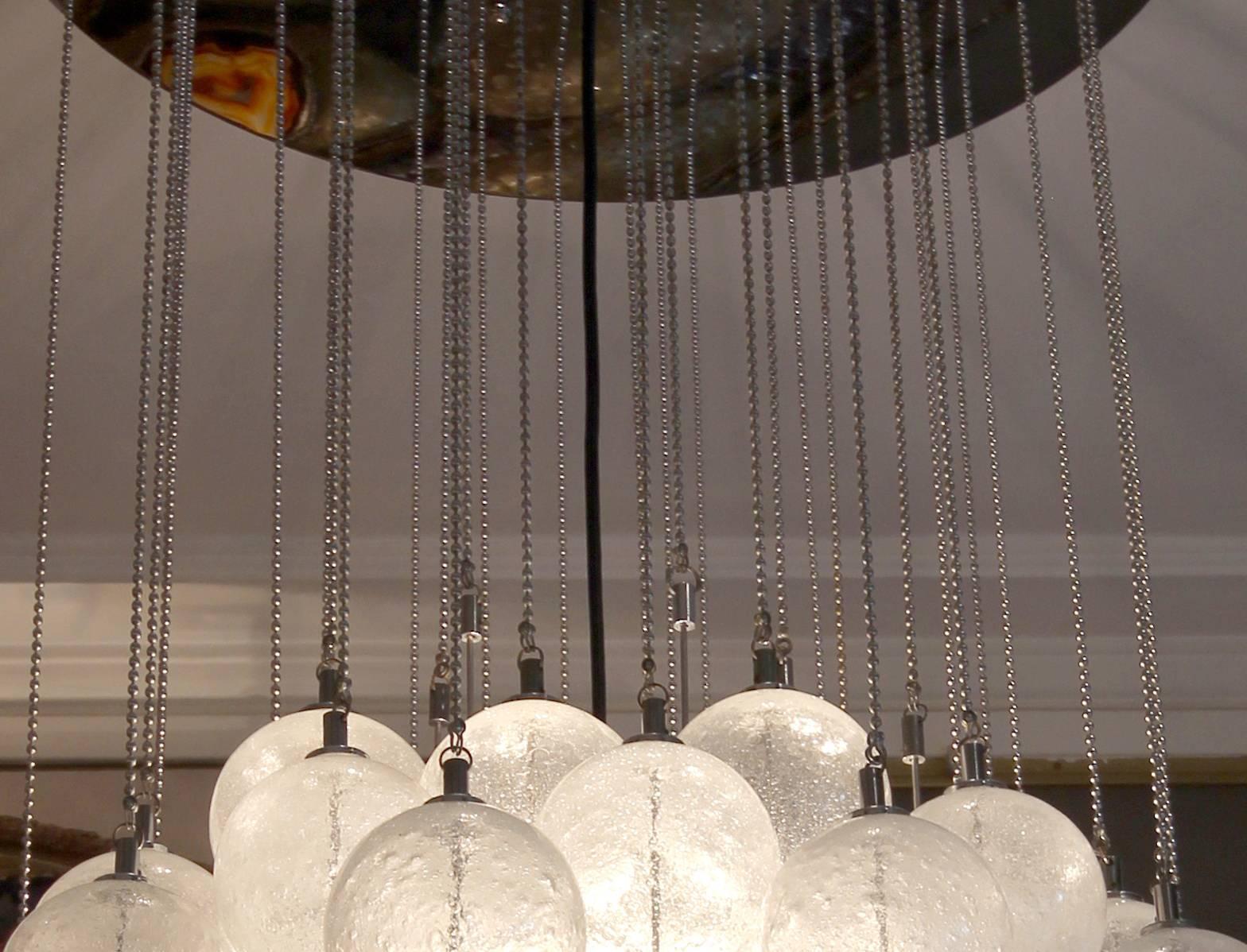Late 20th Century Large 1980s Ceiling Light by Zero Quattro Milano,  with Murano glass spheres